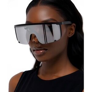 UV400 Protection Sport Ski Driving‎ Shield Sunglasses Women Oversized Mirrored
